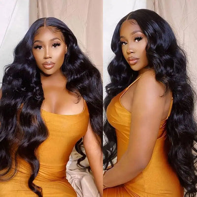 AITERINA Invisible Transparency 4x4 Lace Closure Body Wave Human Hair Wet and Wavy Wig