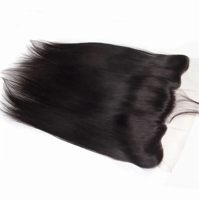 FEIBIN Straight 13x4 Lace Frontal Closure Pre-Plucked Brazillian Human Hair Free Part Extension