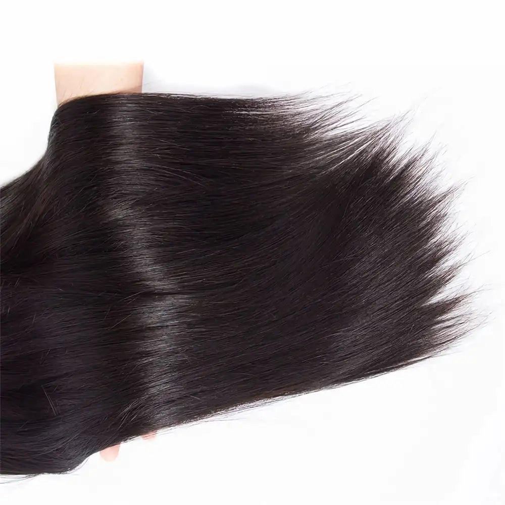 FEIBIN Straight 13x4 Lace Frontal Closure Pre-Plucked Brazillian Human Hair Free Part Extension