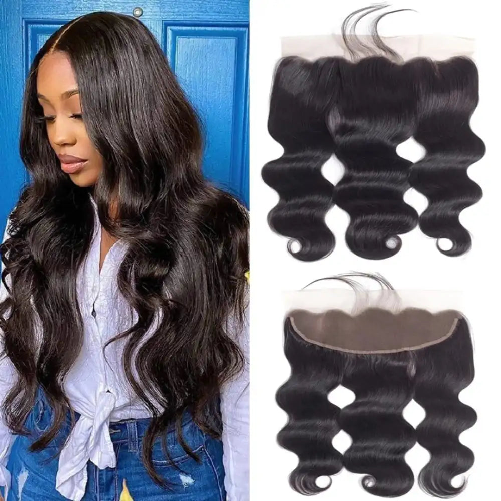 FEIBIN Body Wave 13x4 Lace Frontal Closure Virgin Brazillian Human Hair Made 150 Density