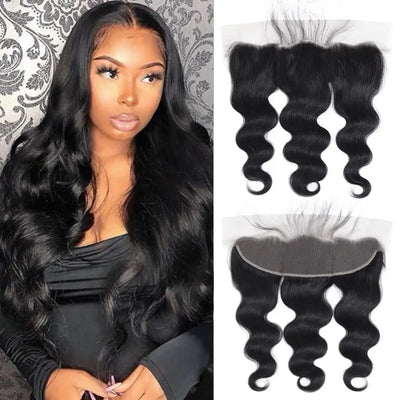 FEIBIN Body Wave 13x4 Lace Frontal Closure Virgin Brazillian Human Hair Made 150 Density