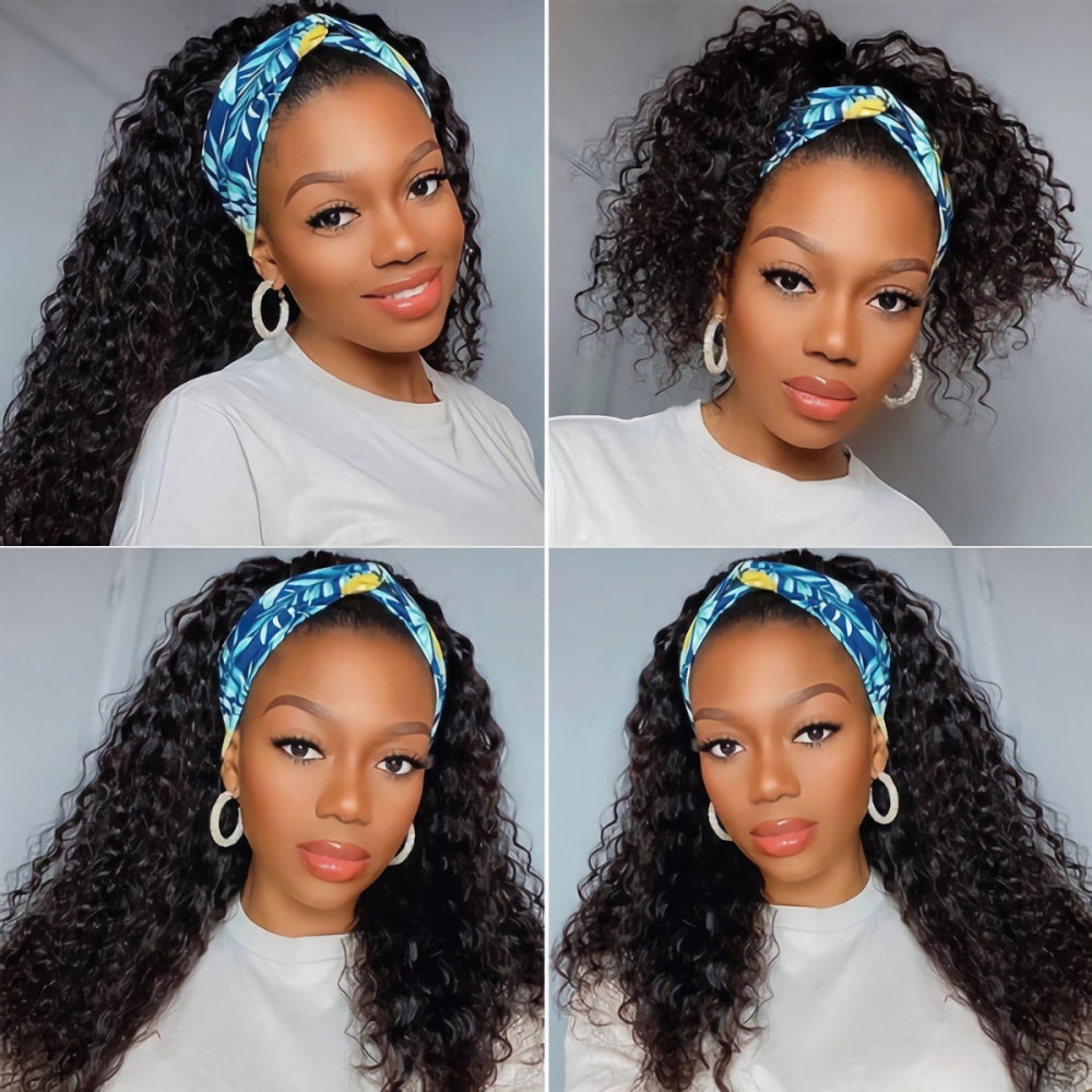 CELIARITA Easy Installed Deep Wave Real Human Hair Headband Wig Budget Friendly Hair Wig