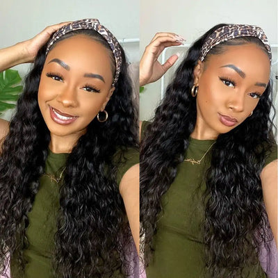 TNICE Glueless Deep Wave Headband Wig 100% Remy Human Hair Wig with Bands