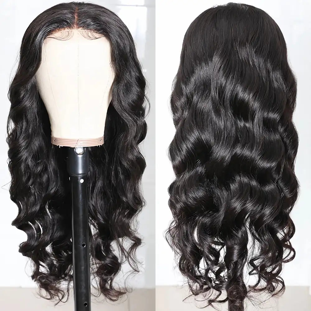 NICENOW Body Wave 13x4 Invisible Lace Frontal Human Hair Wig Virgin Brazillian Human Hair 180 Density