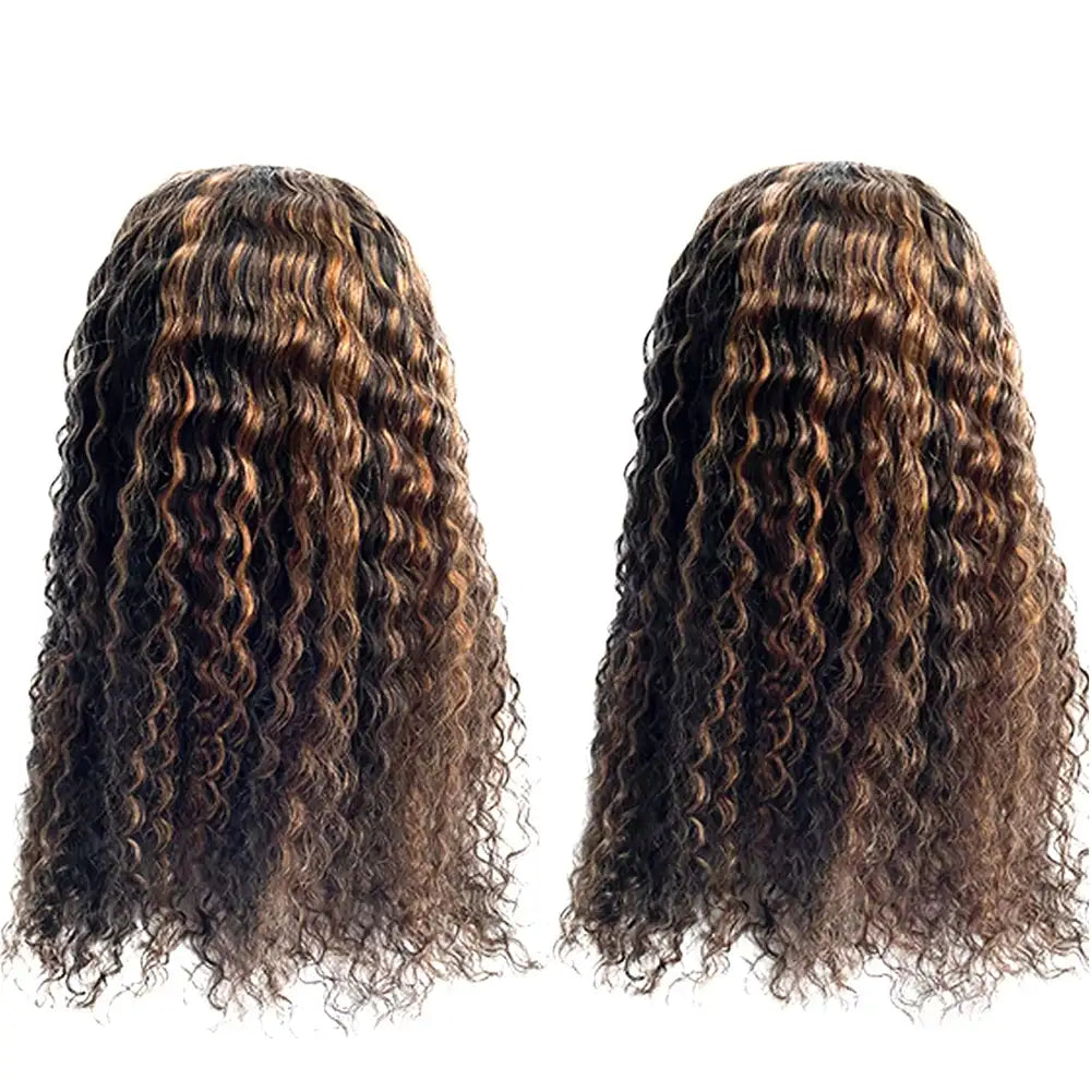 NICMISS Highlight Ombre Blonde Deep Wave Headband Wig Virgin Brazillian Hair Wig with Bands