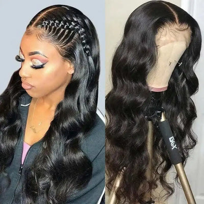 AITERINA Invisible Transparency 4x4 Lace Closure Body Wave Human Hair Wet and Wavy Wig