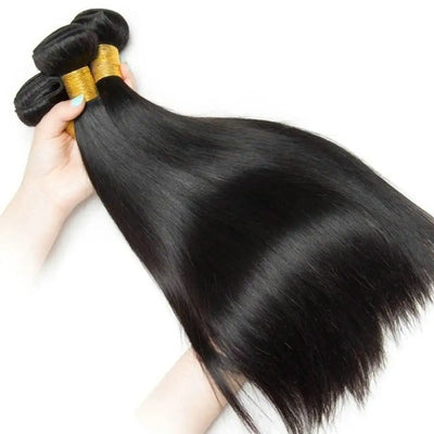 REBASAR Straight Remy Hair Bundles 3pcs/pack 100% Brazillian Human Hair Quick Weft Weaves