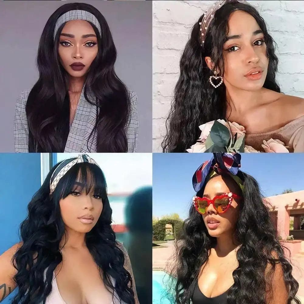 TNICE Body Wave Headband Wig Brazillian Human Hair Made Hair Wig With Bands