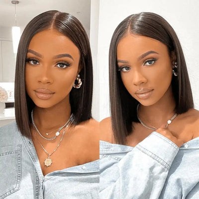 HIGHER 4x4 Lace Closure Bob Hair Wig 100% Remy Human Hair Made 150% Density