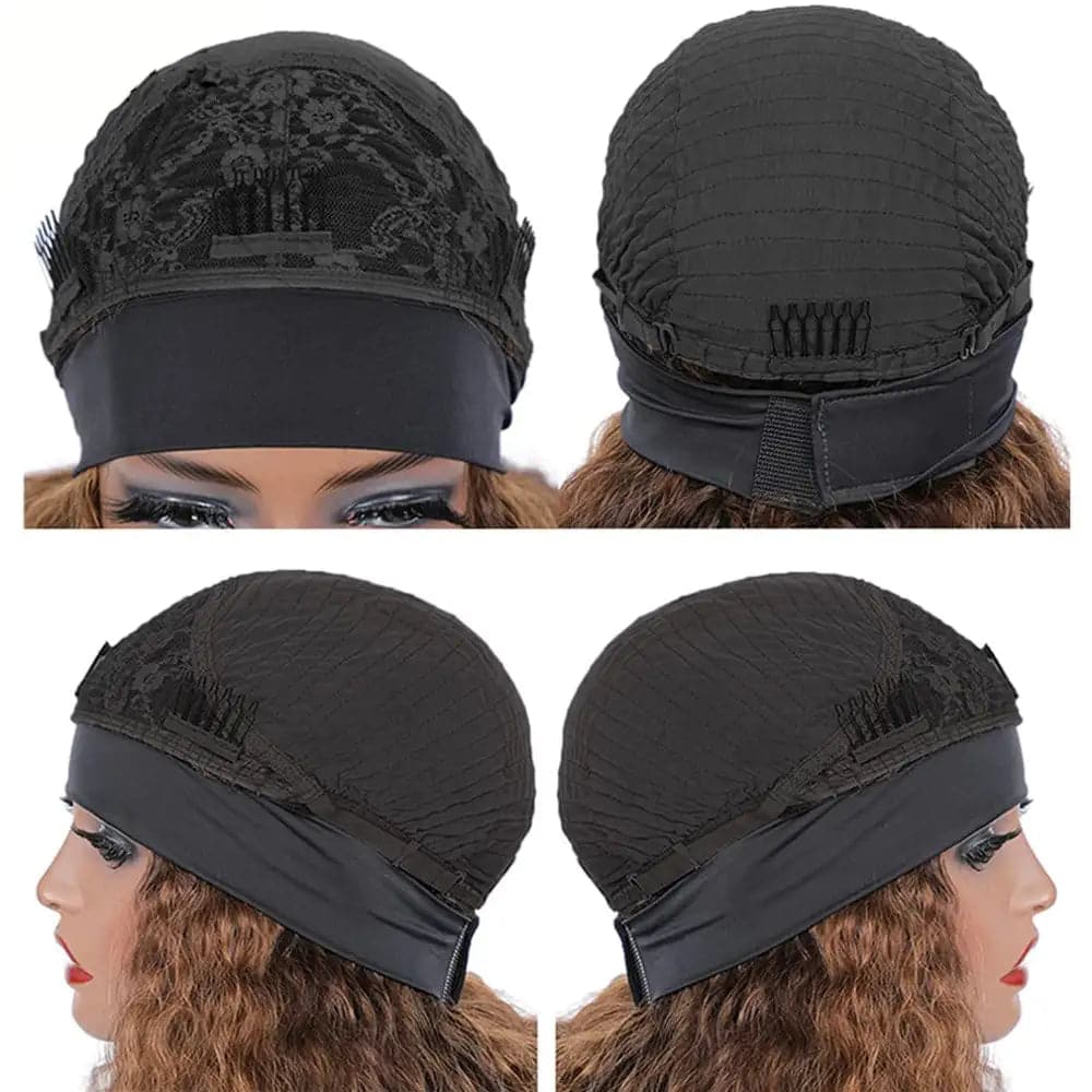 REBASAR 4/27 Ombre Color Deep Wave Headband Wig 100% Virgin Human Hair Wig with Bands
